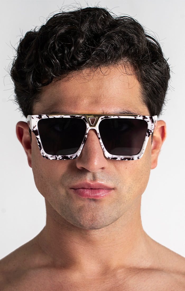 White Rise Marble Sunglasses