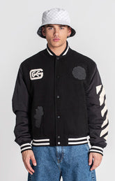 Black Patches Bomber Jacket