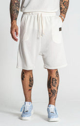 shorts / White Waffle Loose Shorts