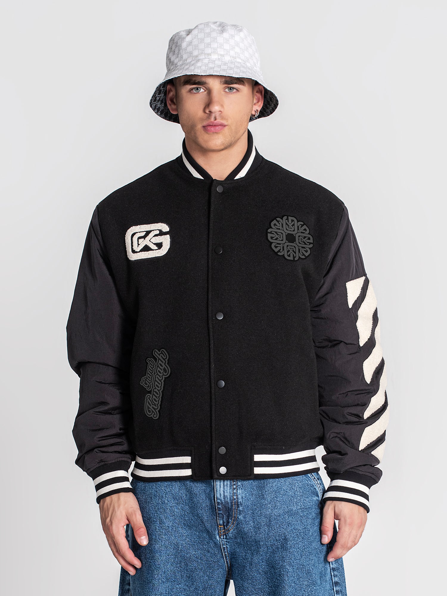 Black Patches Bomber Jacket