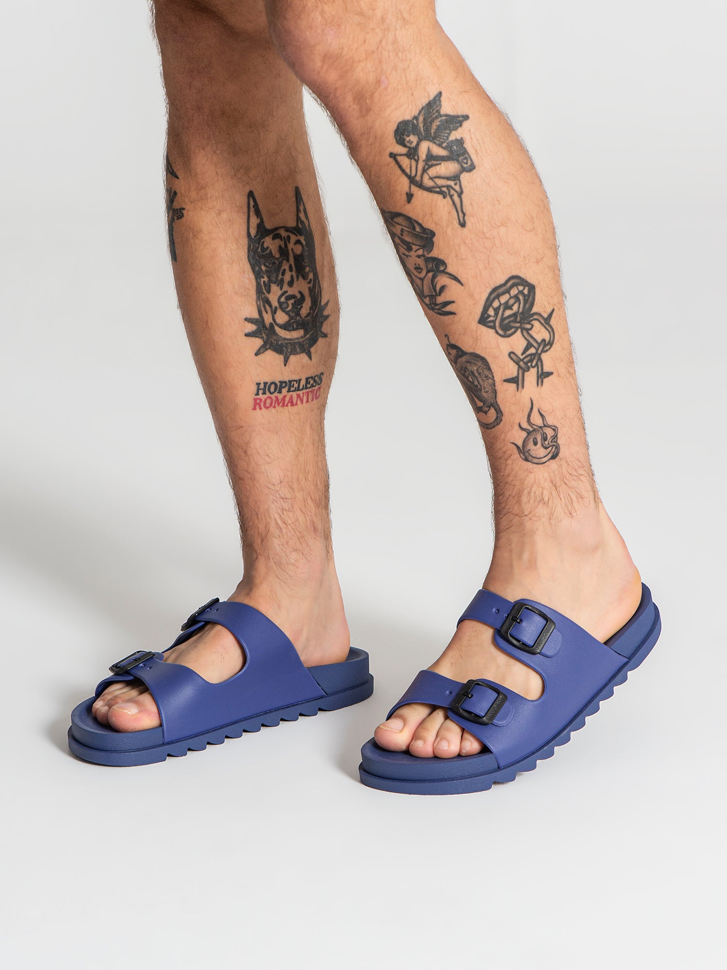 sliders / Blue Explorer Sandals