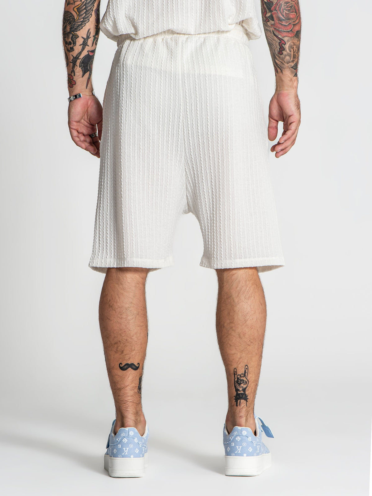 shorts / White Waffle Loose Shorts