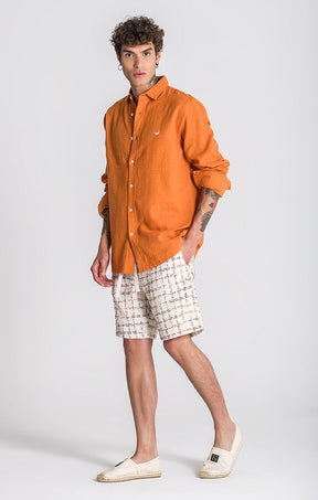 shirts / Orange Linen L/S Shirt