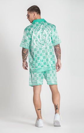 shirts / Green Checkers Satin Shirt