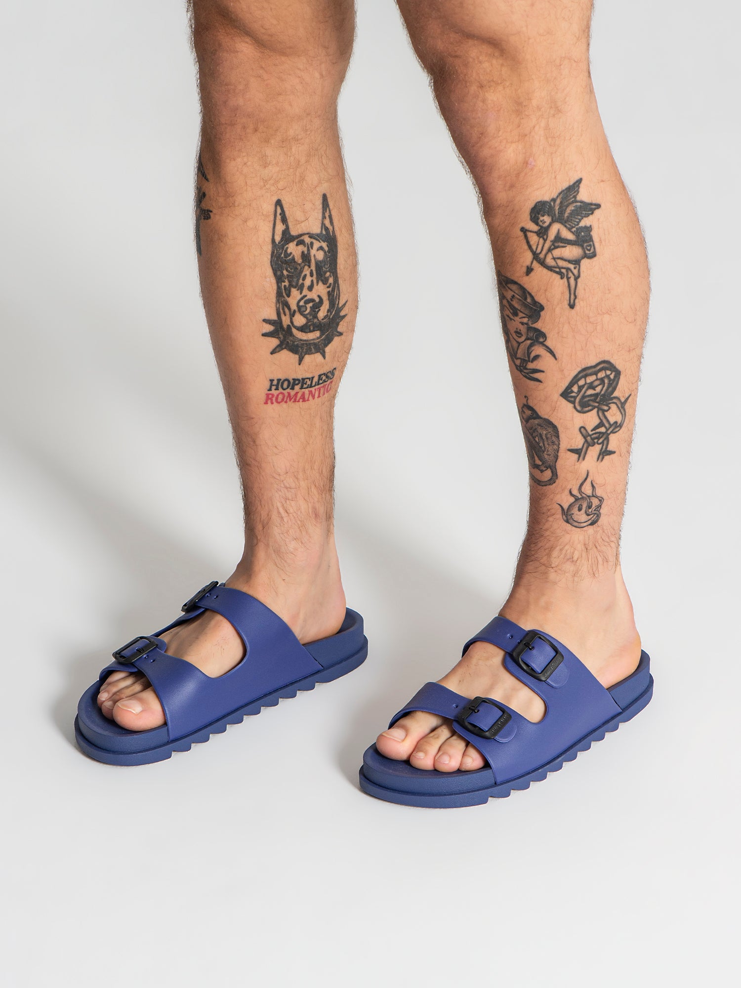 sliders / Blue Explorer Sandals