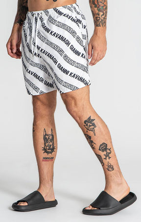 swimshorts / White Wavy Swimshorts