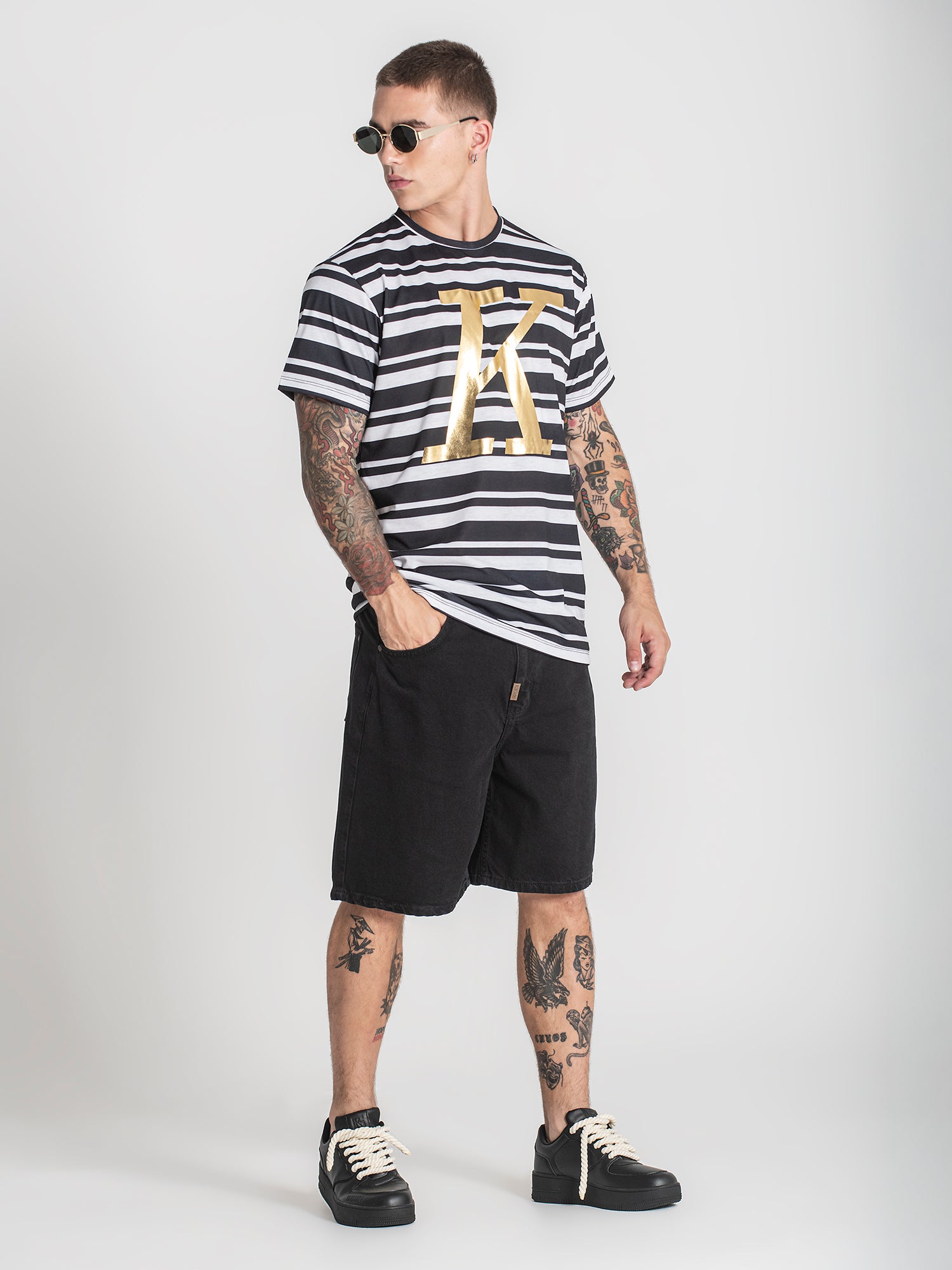 t-shirts / Black K Striped Tee