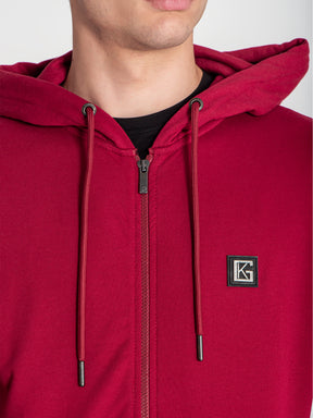 zip jackets / Burgundy Doppelganger Hoodie Jacket