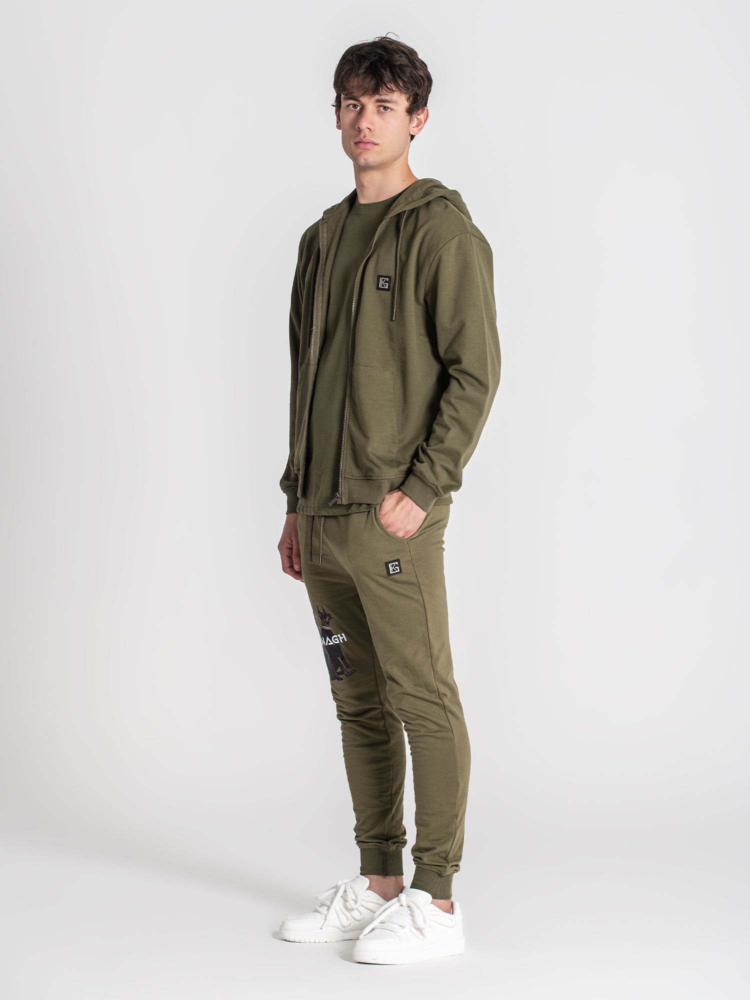 zip jackets / Army Green Anger Hoodie Jacket