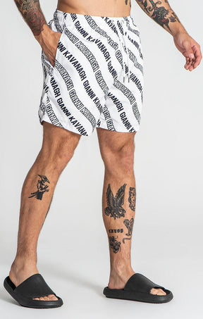 swimshorts / White Wavy Swimshorts