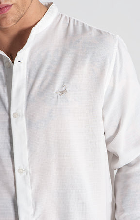 White Linen Grandad Shirt