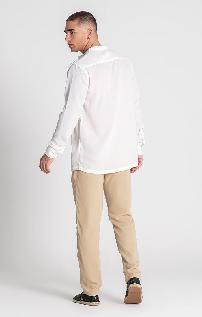 White Linen Grandad Shirt