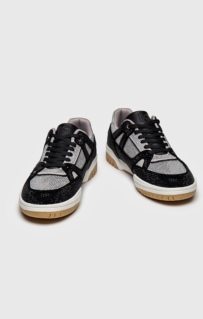 Black Crystal Track Sneakers