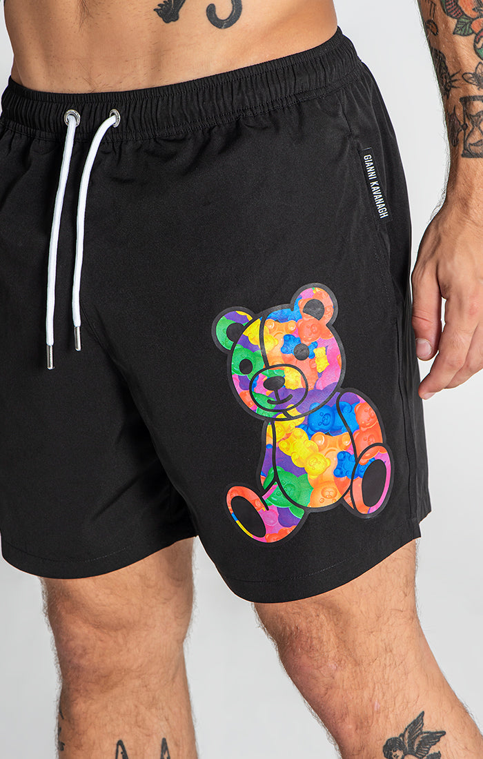 Black Gummy Swimshorts