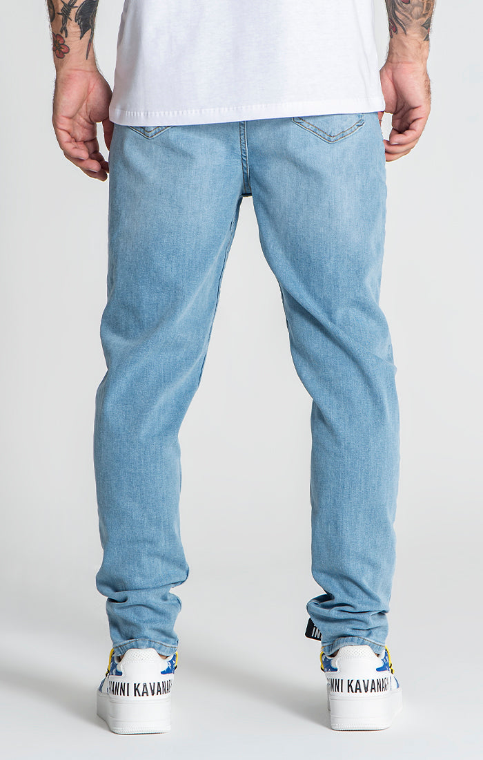 Light Blue Raw Carrot Jeans