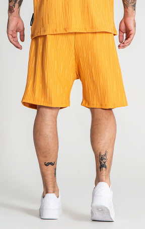 Yellow Waffle Loose Shorts