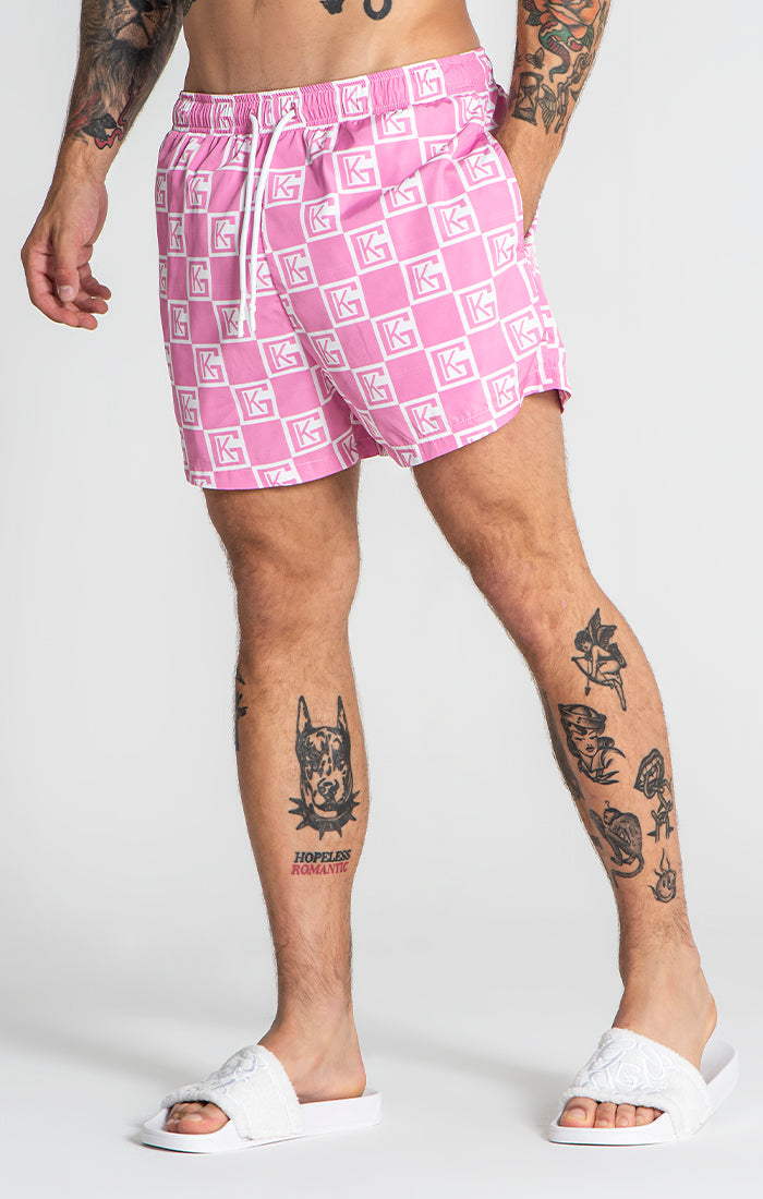 Pink Checkers Swimshorts