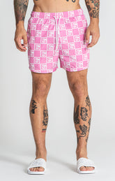 Pink Checkers Swimshorts