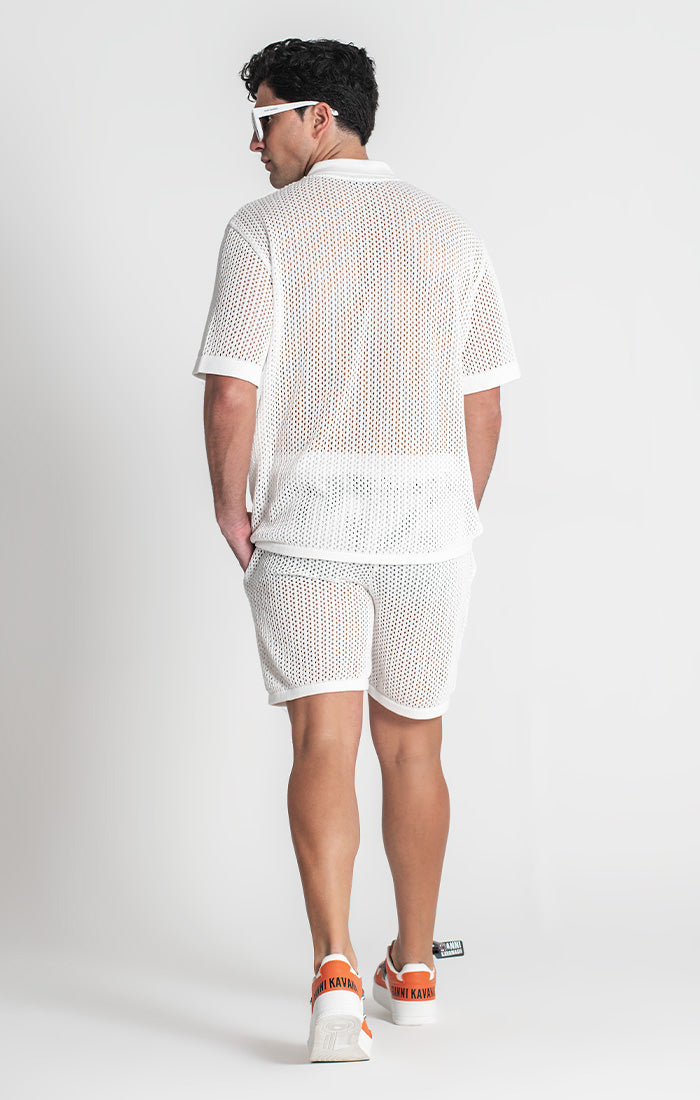 White Azulik Crochet Shirt